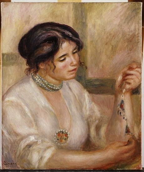 Woman with a Necklace a Pierre-Auguste Renoir