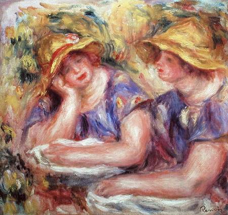 Due donne in camicietta blu a Pierre-Auguste Renoir