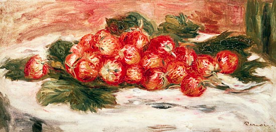 Strawberries on a White Tablecloth a Pierre-Auguste Renoir
