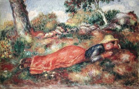 Young Girl Sleeping on the Grass a Pierre-Auguste Renoir