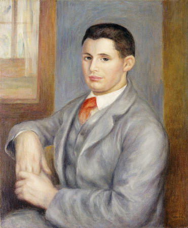 Young Man with a Red Tie a Pierre-Auguste Renoir