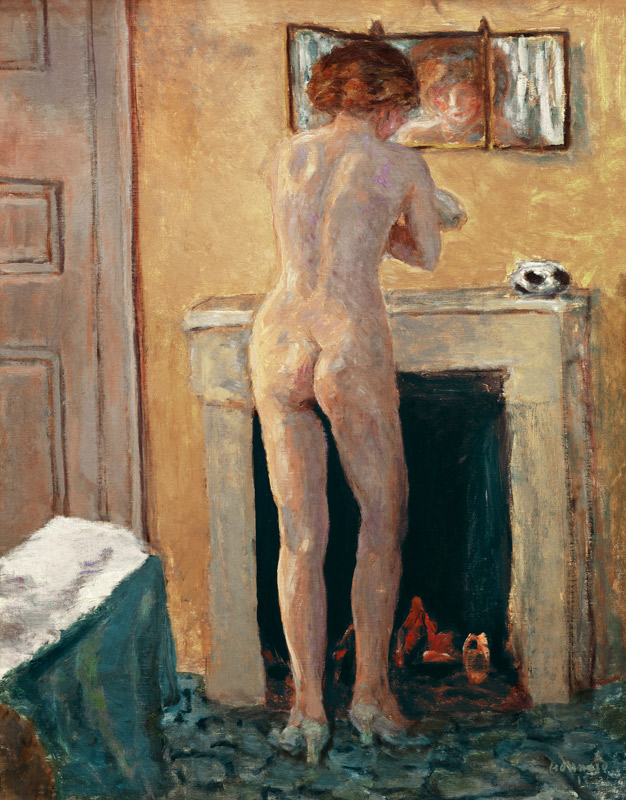 Nude before Fire-place, Back View a Pierre Bonnard