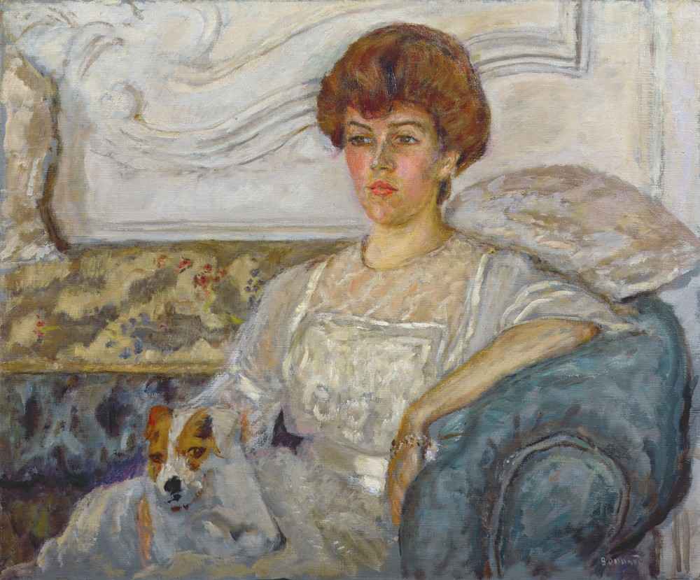Woman on a blue sofa a Pierre Bonnard