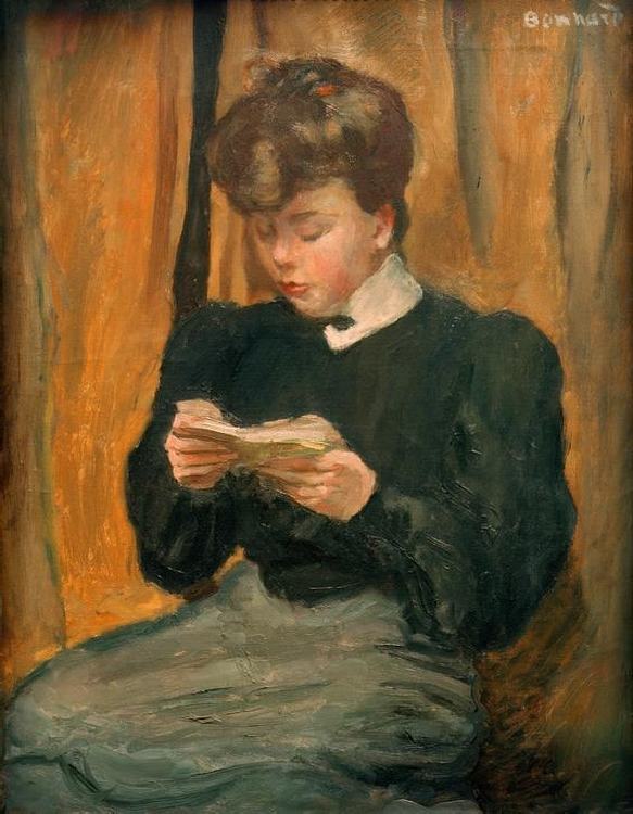 Woman reading a book a Pierre Bonnard