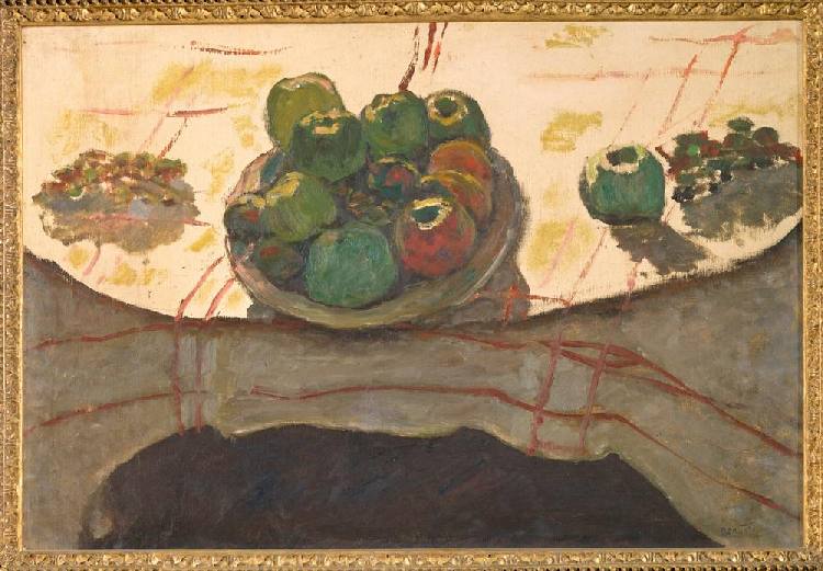 Natur morte; assiete et fruits ou coupe de pèches a Pierre Bonnard