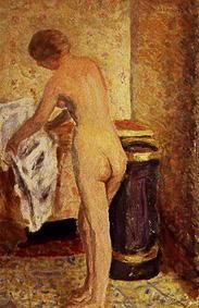 Stationary female act with towel. a Pierre Bonnard