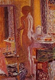 Stationary female act in front of a mirror a Pierre Bonnard