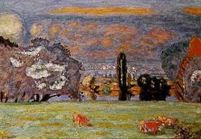 Pasture with red cows at Vernon a Pierre Bonnard