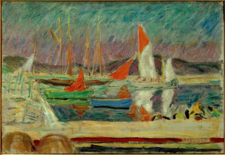 Voiliers dans le port de Saint-Tropez a Pierre Bonnard