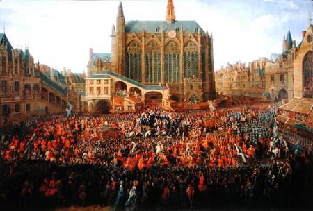 The Departure of Louis XV (1710-74) from Sainte-Chapelle after the 'lit de justice' which ended the a Pierre-Denis Martin