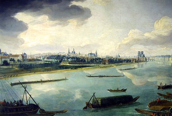 View of Paris from the Quai de la Rapee (detail of 168381) a Pierre-Denis Martin