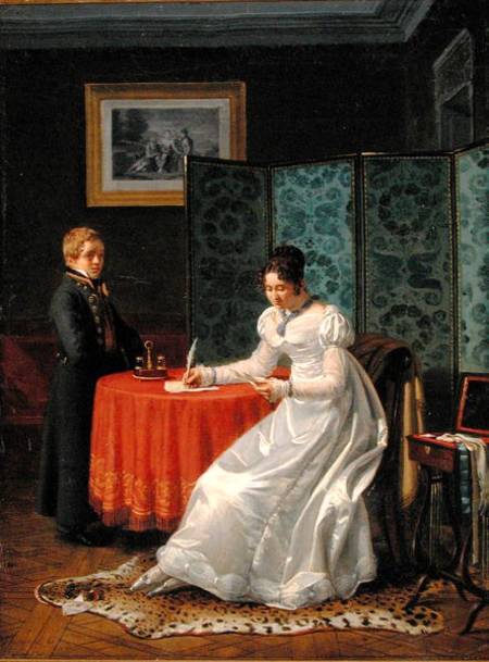 Woman Writing a Letter a Pierre Duval-Lecamus