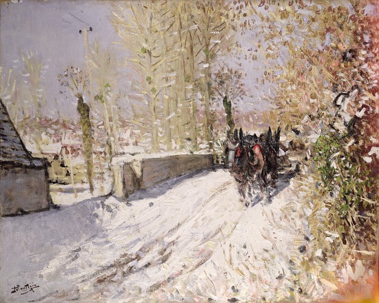 Winter landscape a Pierre-Eugène Montézin