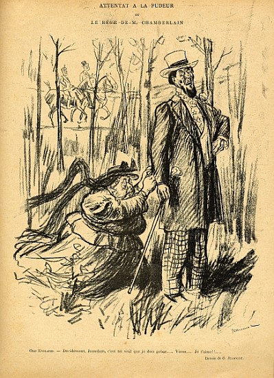 An Assault on Modesty or Mr. Chamberlain''s Dream, from ''Le Rire'', 28th May 1898 a Pierre Georges Jeanniot