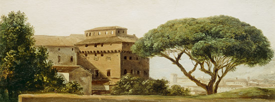 View of the convent of Ara Coeli: the umbrella pine (oil on paper) a Pierre Henri de Valenciennes