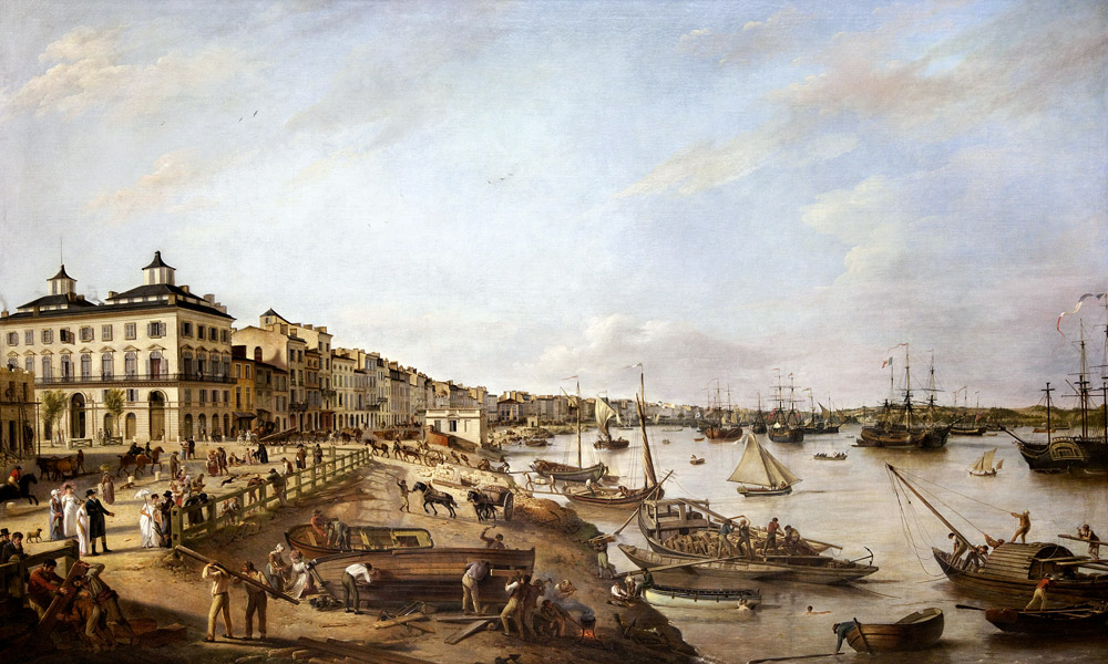 View of part of the port and the docks of Bordeaux, known as the Chartrons and Bacalan a Pierre Lacour