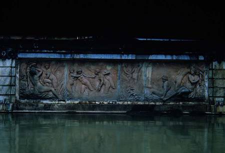 Bathing Nymphs, relief from the Bain des Nymphes, part of the Allee D'Eau, executed after models des a Pierre Legros