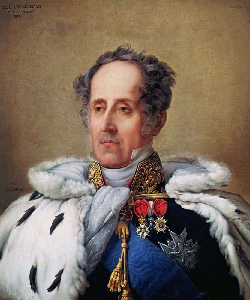 Portrait of Francois Rene (1768-1848) Vicomte de Chateaubriand a Pierre Louis Delaval or De Laval