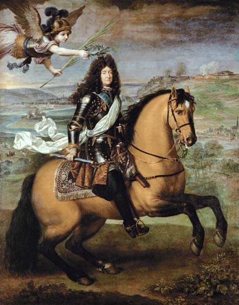 Equestrian Portrait of Louis XIV (1638-1715) Crowned by Victory a Pierre Mignard