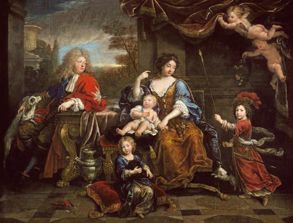The Grand Dauphin with his Wife and Children a Pierre Mignard