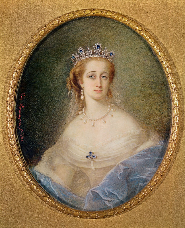 Portrait miniature of the Empress Eugenie (1826-1920) a Pierre Paul Emmanuel de Pommayrac