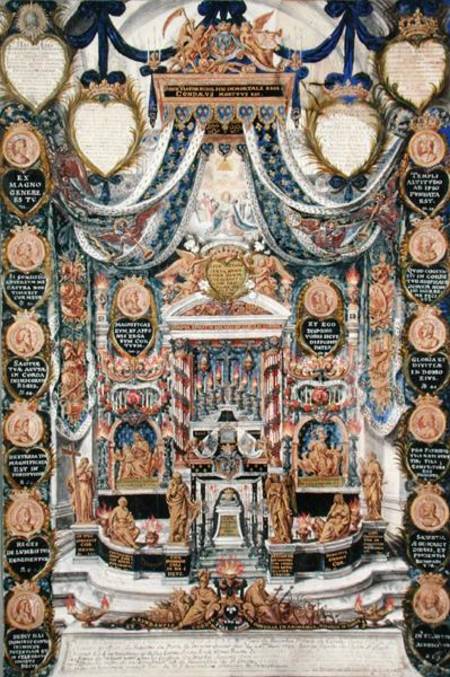 Decoration for the Burial of the Heart of Louis II de Bourbon (1621-86) Prince of Conde, at the Chur a Pierre Paul Sevin