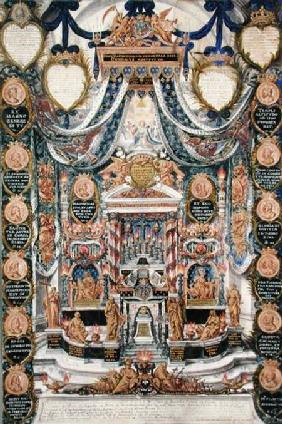 Decoration for the Burial of the Heart of Louis II de Bourbon (1621-86) Prince of Conde, at the Chur