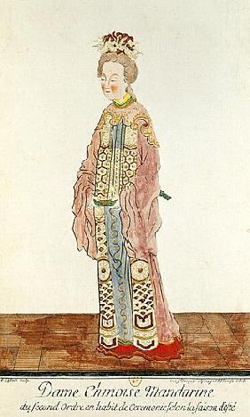 Portrait of a Mandarin Woman of the Second Order Wearing a Summer Ceremonial Costume, from ''Estat P