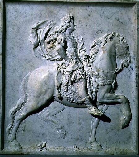 Louis XIV on Horseback, relief sculpture a Pierre  Puget