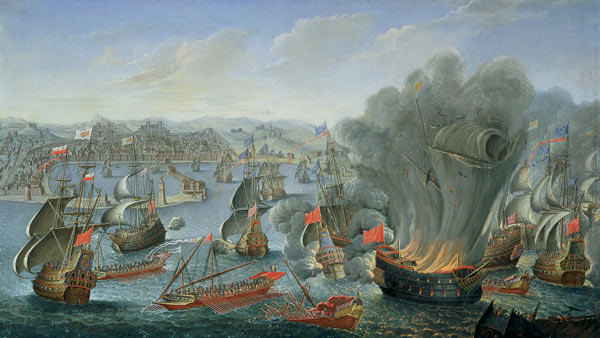 Naval Battle with the Spanish Fleet a Pierre Puget