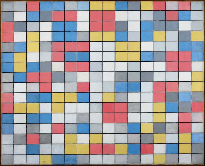 Composition with Grid 9: Checkerboard Composition with Light Colours a Piet Mondrian