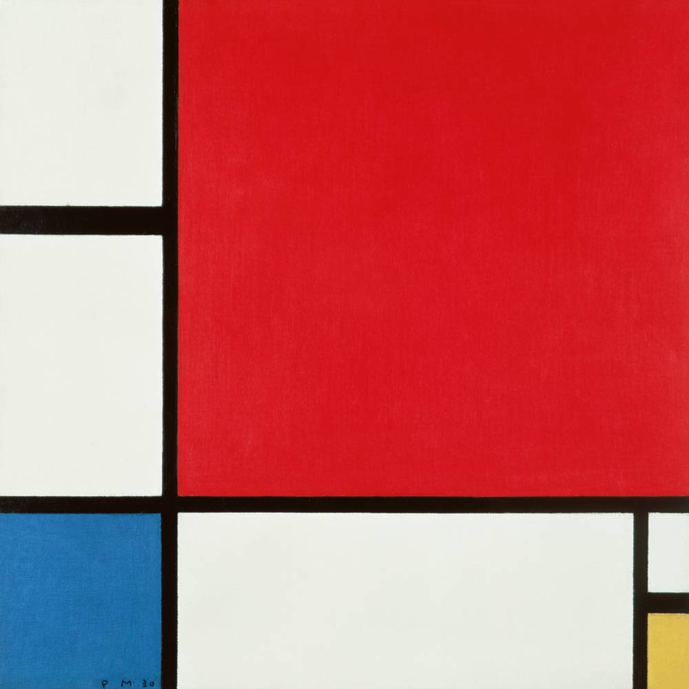 Composition in red, blue… a Piet Mondrian
