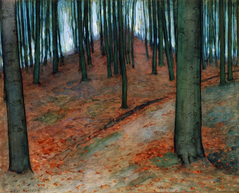 Wood with Beech Trees a Piet Mondrian