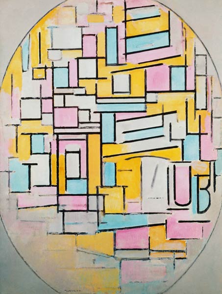 Composition in Oval with Colour Planes 2 a Piet Mondrian