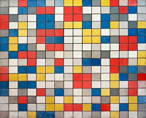 Composition Damebrett a Piet Mondrian