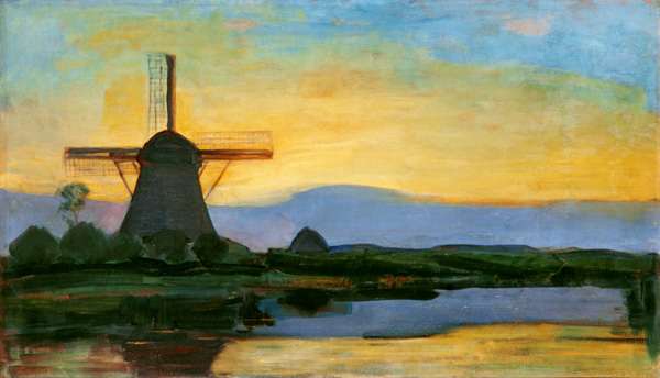 Oostzijdse Mill with Extended Blue a Piet Mondrian