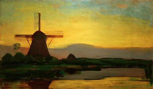Oostzijd Mill In The Evening a Piet Mondrian