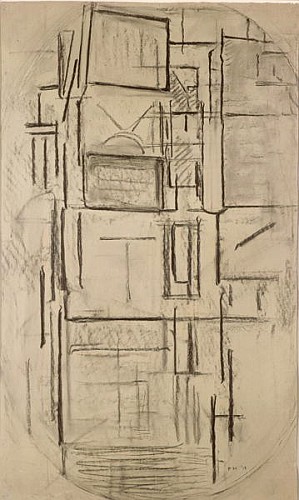 Side Facade: Study for Composition in Oval with Colour Planes 1 a Piet Mondrian