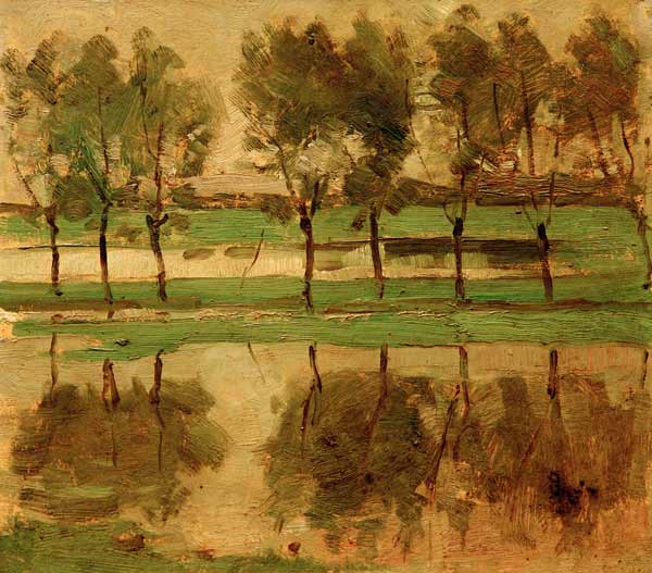 Willow Trees With Sun a Piet Mondrian