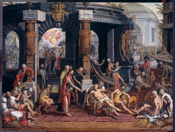 The Miracle at the Pool of Bethesda a Pieter Aertsen