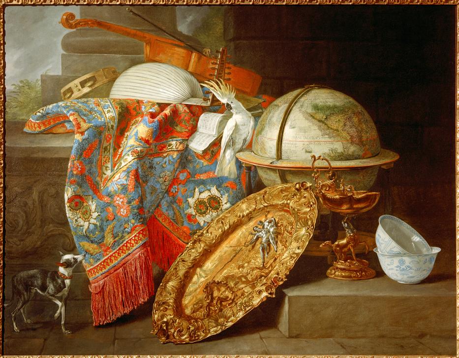 Still Life with Globe and Cockatoo a Pieter Boel