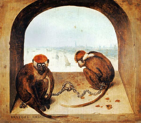 Two monkeys a Pieter Brueghel il Vecchio