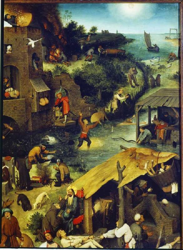 The Dutch proverbs detail on the right above a Pieter Brueghel il Vecchio