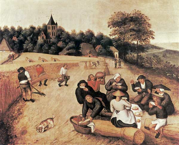 The Harvester's Meal a Pieter Brueghel il Giovane