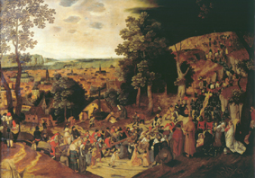Christus trägt das Kreuz auf den Kalvarienberg a Pieter Brueghel il Giovane