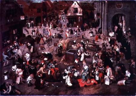 The Clash between Careme and Mardi-Gras a Pieter Brueghel il Giovane