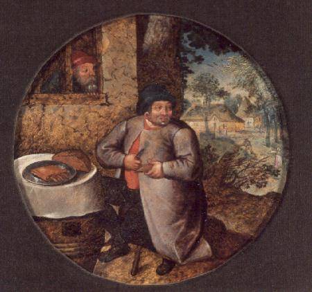 Flemish Proverb: Gluttony (panel) a Pieter Brueghel il Giovane
