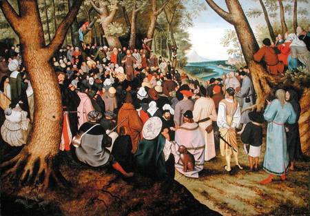 Landscape with St. John the Baptist Preaching a Pieter Brueghel il Giovane