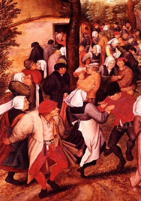 Rustic Wedding, detail of people dancing a Pieter Brueghel il Giovane