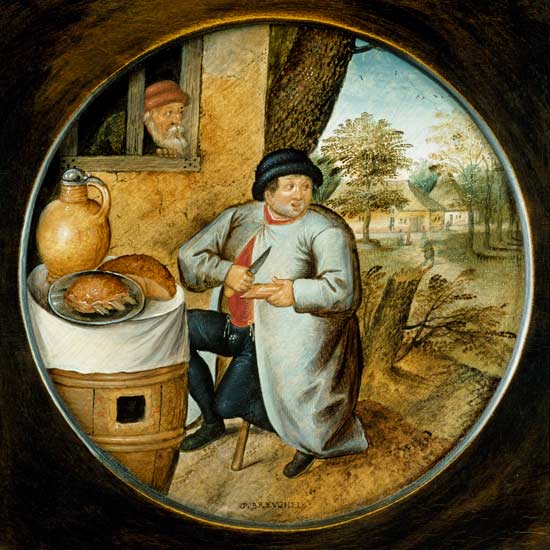 "The Man who Cuts Wood and Meat with the Same Knife" a Pieter Brueghel il Giovane